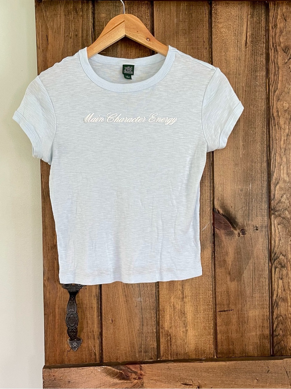 Wild Fable Pastel Blue Main Character Energy Babydoll Fit Tee Large Fits Small